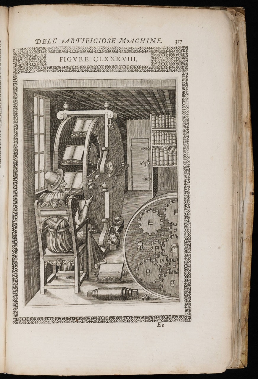 The Diverse and Artifactitious Machines of Captain Agostino Ramelli”, 1588.